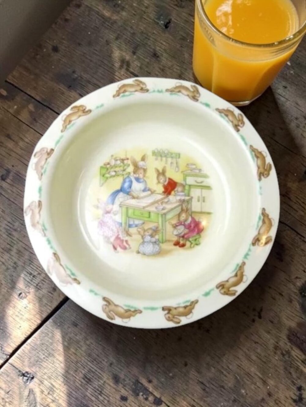 Royal Doulton Bunnykins Kitchen Baking Scene Cereal Bowl